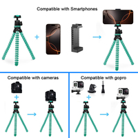 Soporte de cámara de acción portátil y trípode flexible para iPhone para Samsung para GoPro Google Pixel-Accesorio universal para teléfono móvil