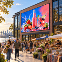 Écran LED publicitaire extérieur P10, étanche IP65, 6000 cd, mur vidéo couleur pour façade de centre commercial, projets commerciaux B2B