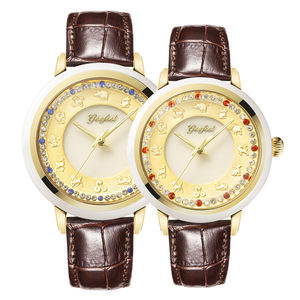 Design de luxe cadran zodiaque Hetian Jade montres pour hommes et femmes bracelets en cuir mode Quartz Couple <span class=keywords><strong>montre</strong></span> - Product Image 2