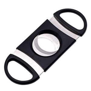 Stainless Steel Cigar Cutter Double Bladed Black V Shape For <b>Smoking</b> Accessories - Product Image 3