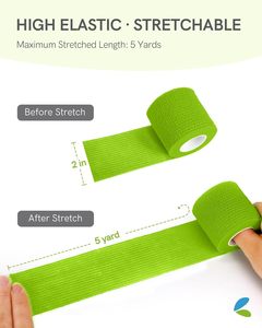 Vendaje Elástico Autoadhesivo de 2 Pulgadas x 5 Yardas, 6 Rollos, Cinta Médica Arcoíris para Botiquín de Primeros Auxilios, Cuidado de Heridas y Deportes - Product Image 2