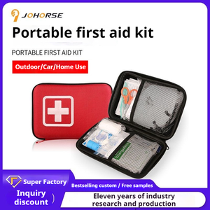 Kit de Primeros Auxilios de Emergencia para Exteriores, Set de 15 Piezas, Bolsa de Supervivencia Portátil de Tela Oxford con Carcasa Rígida, Incluye Mascarilla Facial, para Ciclismo - Product Image 2