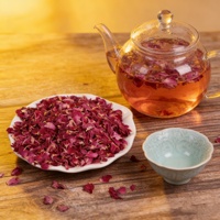 Thé de pétales de rose séchés naturels purs, riche en arômes floraux, multi-usages pour une boisson saine ou des confettis de mariage