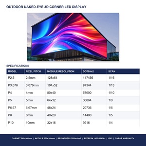Pantalla LED <span class=keywords><strong>3D</strong></span> para Exteriores, Visible a Simple Vista, de P2.5 a P10, 5000nits, IP65 Impermeable, para Esquinas Comerciales y Plazas Urbanas - Product Image 3