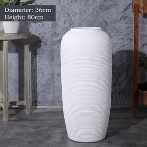 Vase en céramique de sol en grès blanc de Jingdezhen avec un style simple Art déco Glaçure unie pour la décoration de la maison Mariage Salon - Product Image 6