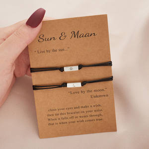 Lucky Bescherming Rvs 18K Vergulde Zilveren Zon Maan Ster Bedelarmband Lange Afstand Bijpassende Armband Voor Koppels - Product Image 2