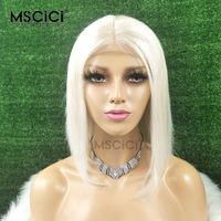 Perruque Lace Front 13x4 en Cheveux Humains Brésiliens, Lisse Blond Cendré, Texture Douce et Soyeuse, Perruque Personnalisée 100% Cheveux Humains, 14-26 pouces