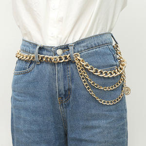 Chaîne de taille en alliage de zinc pour femme, style hip-hop, pour soirée, avec pendentif pièce décoratif, accessoire de mode - Product Image 2