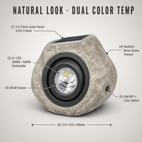 Lampe solaire murale en résine avec lumière chaude 30lm pour jardin
