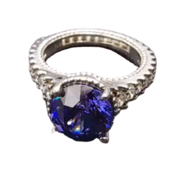 Conjunto de anillos de compromiso Unisex con piedras preciosas de circonio plateado, joyería personalizable para mujer con chapado en oro rosa, fiestas, aniversarios