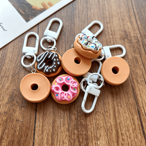 Porte-clés 3D en caoutchouc en forme de donut et ensemble de porte-clés en silicone pour sac à dos, tirette de fermeture éclair, breloque alimentaire, cadeau pour elle - Product Image 4