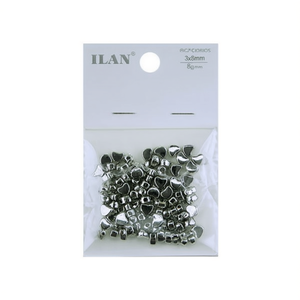 Ciondoli a Cuore in Metallo ILAN 3x8mm Placcati Argento per Creazione di Gioielli e Accessori - Product Image 2