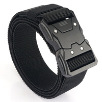 Ceinture tactique classique en tissu tressé pour homme, à boucle à dégagement rapide, élastique et extensible, vente en gros