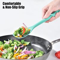 Nouvelle cuillère de cuisine en silicone sans BPA, spatule en silicone de qualité alimentaire, outil de cuisson pour mélanger et racler