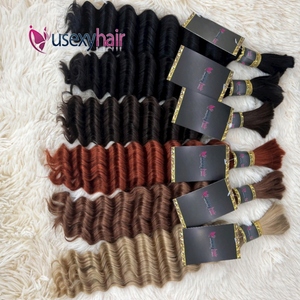 ผมอินเดียแท้แบบมัดเป็นช่อ ลอนลึก ยืดได้ ไม่มีรอยต่อ แบบ Afro Kinky Curly สำหรับต่อผมแบบถักเปีย ขายส่ง - Product Image 4