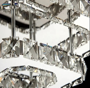 Lámpara de techo de forma cuadrada de nuevo estilo, luz de techo de cristal LED de dormitorio de lujo de acero inoxidable para sala de estar - Product Image 6