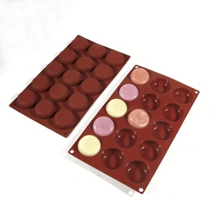 15 Holes Round <b>Slice</b> Chocolate Silicone <b>Cake</b> Plugin Decorative Baking Tools Eco-Friendly Stocked Candy Biscuit Mold ,soap Mold - Product Image 2