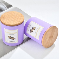 Bocaux de bougie blancs brillants, bougeoirs en verre de forme à fond rond, lanternes et bocaux de bougie avec couvercle
