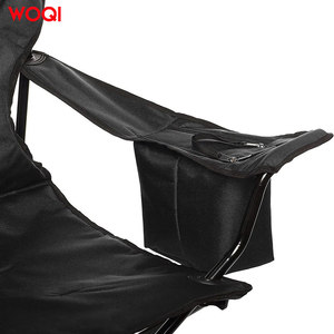 Silla plegable ligera para acampar al aire libre Woqi, silla de playa con portavasos y bolsillos de almacenamiento, color negro - Product Image 4