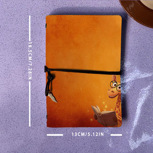 Cahier A6 Cadeau de Pâques pour grand-père à noter Observations d'observation des oiseaux Verres de girafe <span class=keywords><strong>Livre</strong></span> Motif de fond orange <span class=keywords><strong>sur</strong></span> - Product Image 4