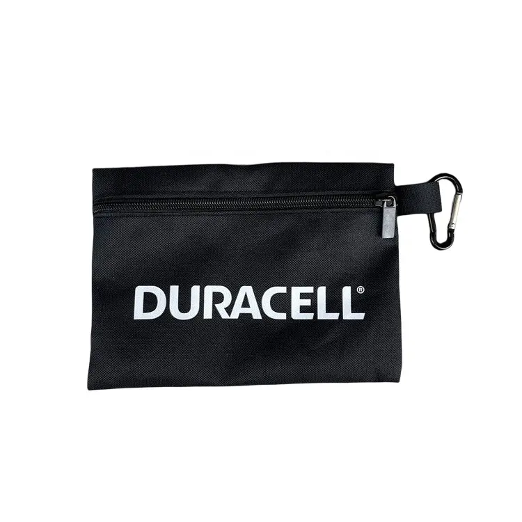 कस्टम पर्यावरण के अनुकूल छोटे जिपर पाउच निविड़ अंधकार काले जिपर उपकरण मेकअप कॉस्मेटिक बैग पैकिंग पॉलिएस्टर जिपर पाउच बैग