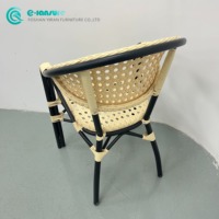 Vente en gros de mobilier de jardin moderne d'extérieur Chaise de salle à manger en aluminium Chaise élégante en rotin tissé pour hôtel Patio Bistro Coffee Shop