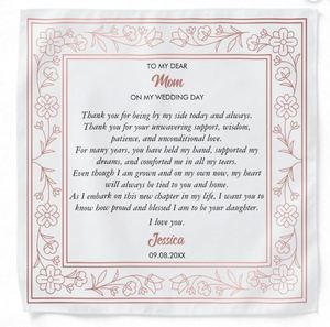 Pañuelo de cuello sofisticado negro con monograma para novia, de seda, algodón y poliéster, recuerdos para despedida de soltera - Product Image 1