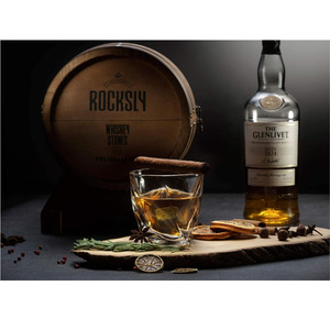 Custodia e supporto in legno personalizzati all'ingrosso 2 bicchieri pinze 8 pietre per trasportare borsa a Barrel completo da Bar Set confezione regalo da uomo con pietre di whisky Premium - Product Image 5