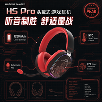 WooKing HSPro Headset Gaming Nirkabel Tiga Mode dengan Driver Dinamis 50mm, ANC, Lampu RGB, Desain Over-Ear untuk Latensi Rendah 5.3, IPX5