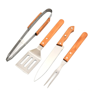 Set di Utensili per <span class=keywords><strong>Barbecue</strong></span> all'Aperto, 2/3/4 Pezzi, Forchette in Acciaio Inox e Legno Portatili, Kit Accessori BBQ con Borsa - Product Image 3