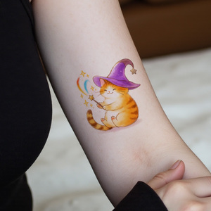 Nuovo tatuaggio di vendita caldo colorato <span class=keywords><strong>gatto</strong></span> farfalla trasferimento temporaneo dell'acqua nel braccio del corpo alla moda uso del tatuaggio per bambini - Product Image 1