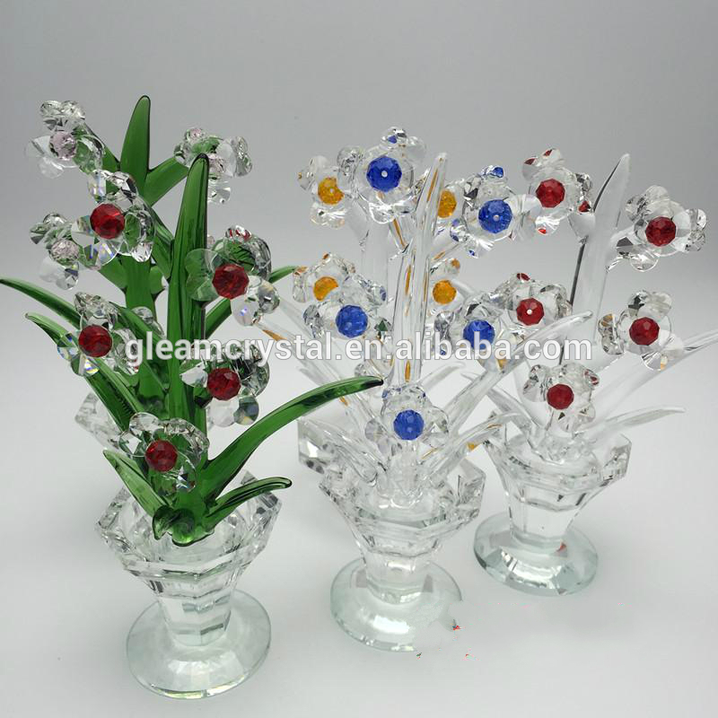 Дешевые Благородные декоративные K9 хрустальный стеклянный цветок для продажи