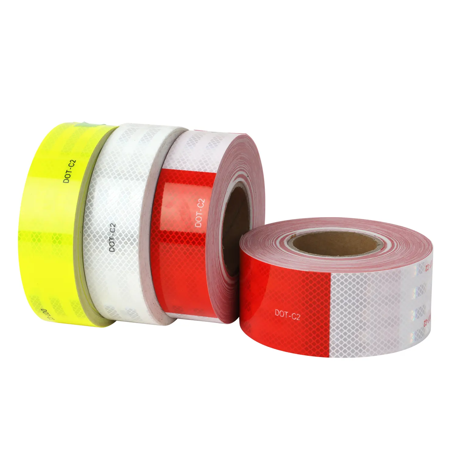 High Visibility PC/Acrylic Red White DOT-C2 Reflective Safety Conspicuity Tape Reflector Stickers for Trailers Truck Vehicles