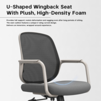 Chaise de bureau minimaliste en maille, structure compacte, support dorsal respirant, coussin de siège confortable, hauteur réglable, pivotante