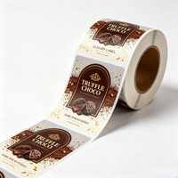 Étiquette autocollante personnalisée en feuille d'or pour chocolat truffé, imperméable, pour emballage de pots de pâte à tartiner de luxe