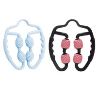 Anneau de yoga à 4 roues en caoutchouc souple Bâton de massage en mousse plastique Relaxation musculaire des jambes Visage Tête Bras Accessoires de massage sportif