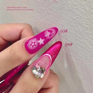 Lámpara UV para Uñas de 9 Colores Rojo Rosa, Pegamento para Uñas Ecológico 2024, Volumen de 15 ml para Uso Artístico - Product Image 3