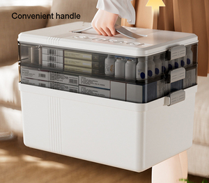 Cassetta Porta Medicinali per Casa e Famiglia, Extra Large, Multistrato, Valigetta Portatile di Pronto Soccorso in Plastica per l'Estate - Product Image 1