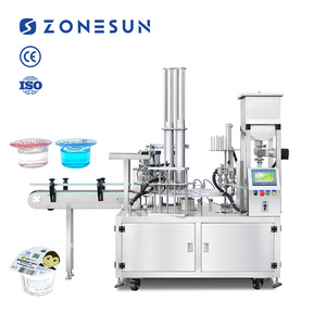 เครื่องบรรจุซอสแบบอัตโนมัติ ZONESUN ZS-AFS07R แบบโมโนบล็อก พร้อมปั๊มเกียร์เซอร์โวแบบหมุน สำหรับบรรจุและปิดผนึกถ้วยพลาสติก - Product Image 1