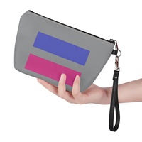 안드로게인 (대체) 레인보우 테마 맞춤형 PU 가죽 화장품 파우치 (해외 여행용, 화장대 정리용)