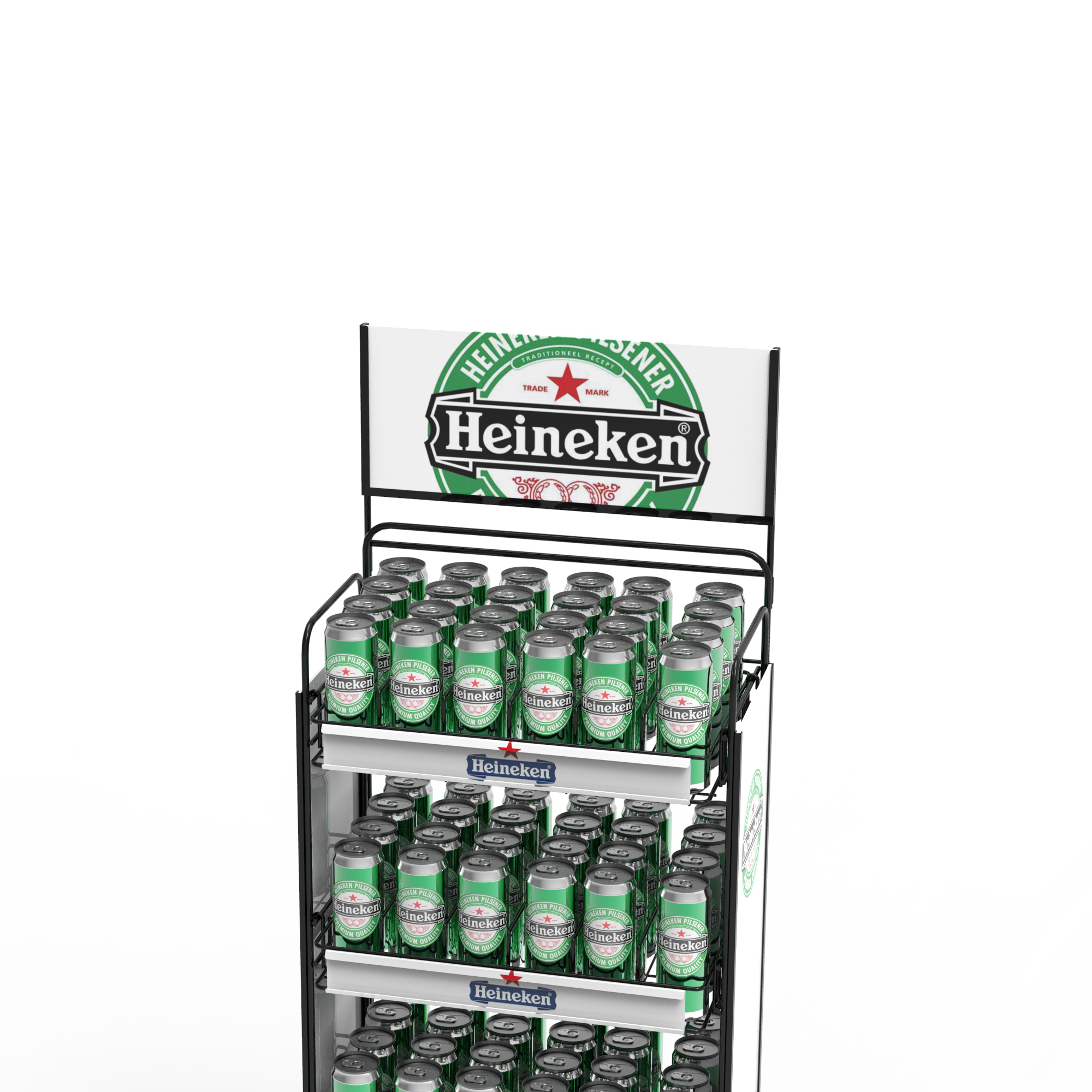 Customized Light Duty Round Fashion Style Beer and Wine Display Rack with Powder Coated Metal Custom Logo Box — view 2