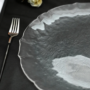 Assiette de rangement pour lunettes de décoration de bureau pour fête de mariage <span class=keywords><strong>Assiettes</strong></span> de dessous pour mariage en plein air Ensemble d'<span class=keywords><strong>assiettes</strong></span> rondes en verre - Product Image 3