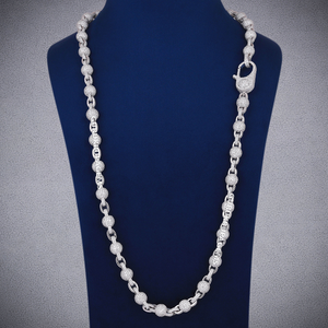 Collar de tenis de plata de ley 925 con cadena de eslabones de bola, diamantes de color D VVS1, joyería de lujo para hombres y mujeres, regalo de boda - Product Image 5