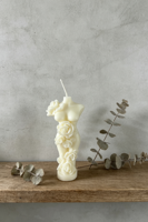 Bougie en cire de soja sculptée en forme de rose florale, décoration esthétique pour chambre à coucher, salon, fête, Diwali, Noël, Pâques