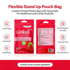 Bolsa de Embalaje de Plástico con Cierre Hermético y Orificio para Colgar, Impresa Personalizada, para Dulces, Pastillas y Productos para el Cuidado de la Salud - Product Image 6