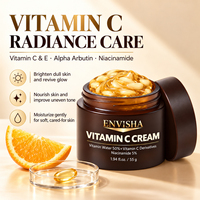 Crème hydratante éclat profond anti-rides éclaircissante pour le visage à la vitamine C liposomale en capsules dorées, ODM OEM