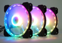 Ventilateur de boîtier PC RGB double face 120mm 5V 3pin Quiet AURA SYNC Colorful COMPUTER Pc Gaming Cooler Cooling LED ARGB Fan