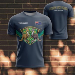 T-shirt personalizzata per il Giorno dell'Australia con icona canguro e barbecue, regalo per il 26 gennaio - Product Image 1