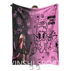 YINSH Karol G Bichota Peso Pluma Qlona personnalisé en gros plus récent Sublimation polaire voyage jeter couverture imprimé flanelle couverture - Product Image 4