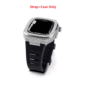 Correa de Silicona, Kit de Modificación de Metal, Funda Protectora con Diamantes para Apple Series 8 7 6 5 4 Iwatch 44mm 45mm - Product Image 1